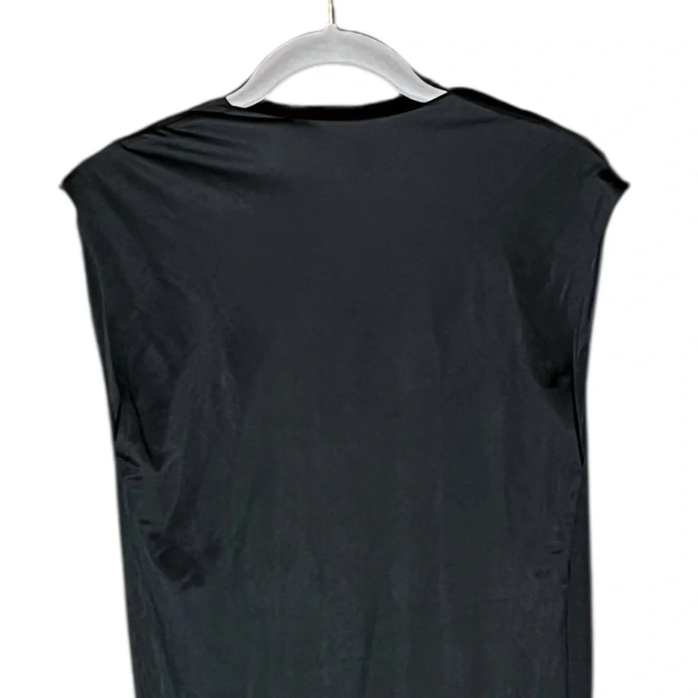 IRO Carrie Black Drape Front Sleeveless Club Party Mini Dress Except Cond Med